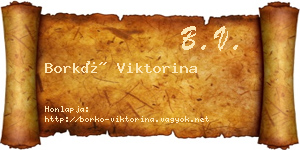Borkó Viktorina névjegykártya